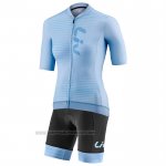 2023 Fahrradbekleidung Frau Liv Licht Blau Trikot Kurzarm Und tragerhose